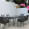 OUTFLEXX Garten-Essgruppe, anthrazit, Aluminium, Ausziehtisch 180/270x100 cm, 6 Sessel