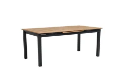 OUTFLEXX Garten-Essgruppe, Anthrazit Matt, Aluminium/Teak, Ausziehtisch ca. 183/243x100 cm, 8 Sessel