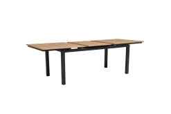 OUTFLEXX Garten-Essgruppe, Anthrazit Matt, Aluminium/Teak, Ausziehtisch ca. 183/243x100 cm, 8 Sessel