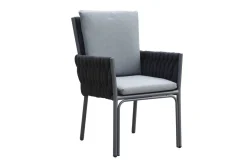 OUTFLEXX Garten-Essgruppe, anthrazit, Alu, Ausziehtisch 180/270x100 cm, 8 Diningsessel