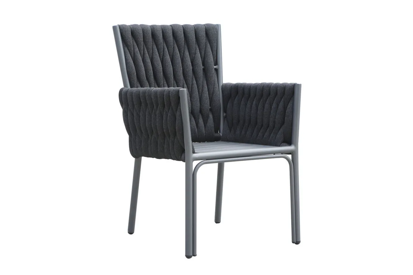 OUTFLEXX Garten-Essgruppe, anthrazit, Alu, Ausziehtisch 180/270x100 cm, 8 Diningsessel