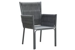 OUTFLEXX Garten-Essgruppe, anthrazit, Aluminium, Tisch 180/270x100 cm, 8 Sessel
