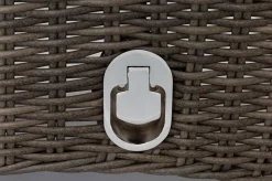 OUTFLEXX Garten-Essgruppe, Edelstahl/recyceltes Teak, Tisch 220x100 cm, 8 Hochlehner- Diningsessel, A-Gestell, FSC®-zertifiziertes Produkt