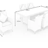 OUTFLEXX Garten-Essgruppe für 6 Personen, desert-beige, Alu/Polyrattan, Esstisch 200x95 cm