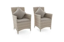 OUTFLEXX Garten-Essgruppe für 6 Personen, desert-beige, Alu/Polyrattan, Esstisch 200x95 cm