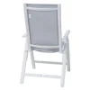 OUTFLEXX Garten-Essgruppe für 8 Personen, weiß/hellgrau, Alu/Sicherheitsglas, Tisch ausziehbar, Stühle klappbar