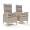 OUTFLEXX Garten-Essgruppe für 6 Personen, dessert-beige, Alu/Polyrattan, mit Feuertisch 200 x 100 cm, UV- & witterungsbeständig