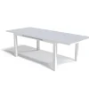 OUTFLEXX Garten-Essgruppe für 6 Personen, creme/weiß, Alu/Sicherheitsglas, Tisch ausziehbar 180/240 x 100 cm, Stühle klappbar