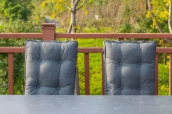 OUTFLEXX Garten-Essgruppe, grau, Polyrattan, Tisch 180x120cm, Spraystone, 8mm, 6 Dining Sessel, verstellbar