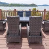 OUTFLEXX Garten-Essgruppe, grau, Polyrattan, Tisch 200 x 95 cm, 6 Sessel, verstellbar