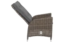 OUTFLEXX Garten-Essgruppe, grau, Polyrattan, Tisch 200 x 95 cm, 6 Sessel, verstellbar