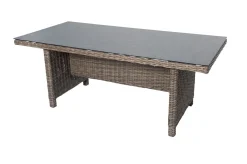 OUTFLEXX Garten-Essgruppe, grau, Polyrattan, Tisch 200 x 95 cm, 6 Sessel, verstellbar