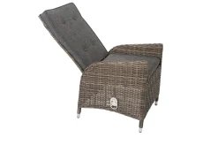 OUTFLEXX Garten-Essgruppe, grau, Polyrattan, Tisch 200 x 95 cm, 6 Sessel, verstellbar