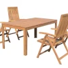 OUTFLEXX Garten-Essgruppe, natur, Akazie, Tisch 160 x 90 cm, 4 Klappsessel, FSC®-zertifiziertes Produkt