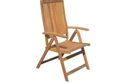 OUTFLEXX Garten-Essgruppe, natur, Akazie, Tisch 160 x 90 cm, 4 Klappsessel, FSC®-zertifiziertes Produkt