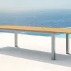 OUTFLEXX Garten-Essgruppe, natur/anthrazit, Edelstahl/Textilene/Teakholz, Ausziehtisch 220/340x100cm, 6 Diningsessel, FSC®-zertifiziertes Produkt