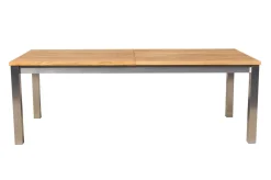 OUTFLEXX Garten-Essgruppe, natur/anthrazit, Edelstahl/Textilene/Teakholz, Ausziehtisch 220/340x100cm, 6 Diningsessel, FSC®-zertifiziertes Produkt