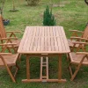 OUTFLEXX Garten-Essgruppe, natur, Akazie, Ausziehtisch 150/200 x 90 cm, 4 Klappstühle, FSC®-zertifiziertes Produkt
