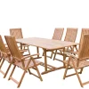 OUTFLEXX Garten-Essgruppe, natur, Akazie, Ausziehtisch 150/200 x 90 cm, 8 Klappstühle, FSC®-zertifiziertes Produkt