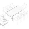 OUTFLEXX Garten-Essgruppe, natur/anthrazit, Edelstahl/Textilene/Teak, Ausziehtisch 150/200x90cm, 8 Diningsessel