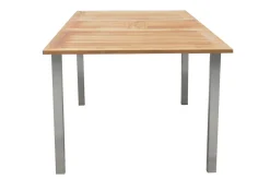 OUTFLEXX Garten-Essgruppe, natur/anthrazit, Edelstahl/Textilene/Teak, Ausziehtisch 150/200x90cm, 8 Diningsessel