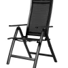 OUTFLEXX Garten-Essgruppe, OUTFLEXX® anthrazit matt, Alu / Teak / Textil, Ausziehtisch 150/210 x 90 cm, 6 Klappstühle