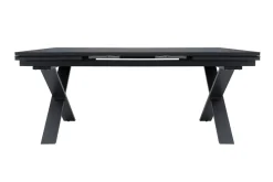 OUTFLEXX Garten-Essgruppe, OUTFLEXX® anthrazit matt, Alu / Spraystone / Teak, Tisch 180/280x100cm, 8 Klappstühle