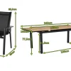 OUTFLEXX Garten-Essgruppe, OUTFLEXX® anthrazit matt, Alu / Teak / Textil, Ausziehtisch 180/240x100cm, 6 Stapelsessel