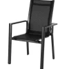 OUTFLEXX Garten-Essgruppe, OUTFLEXX® anthrazit matt, Alu / Teak / Textil, Ausziehtisch 150/210 x 90 cm, 6 Stapelsessel, 2 Klappstühle