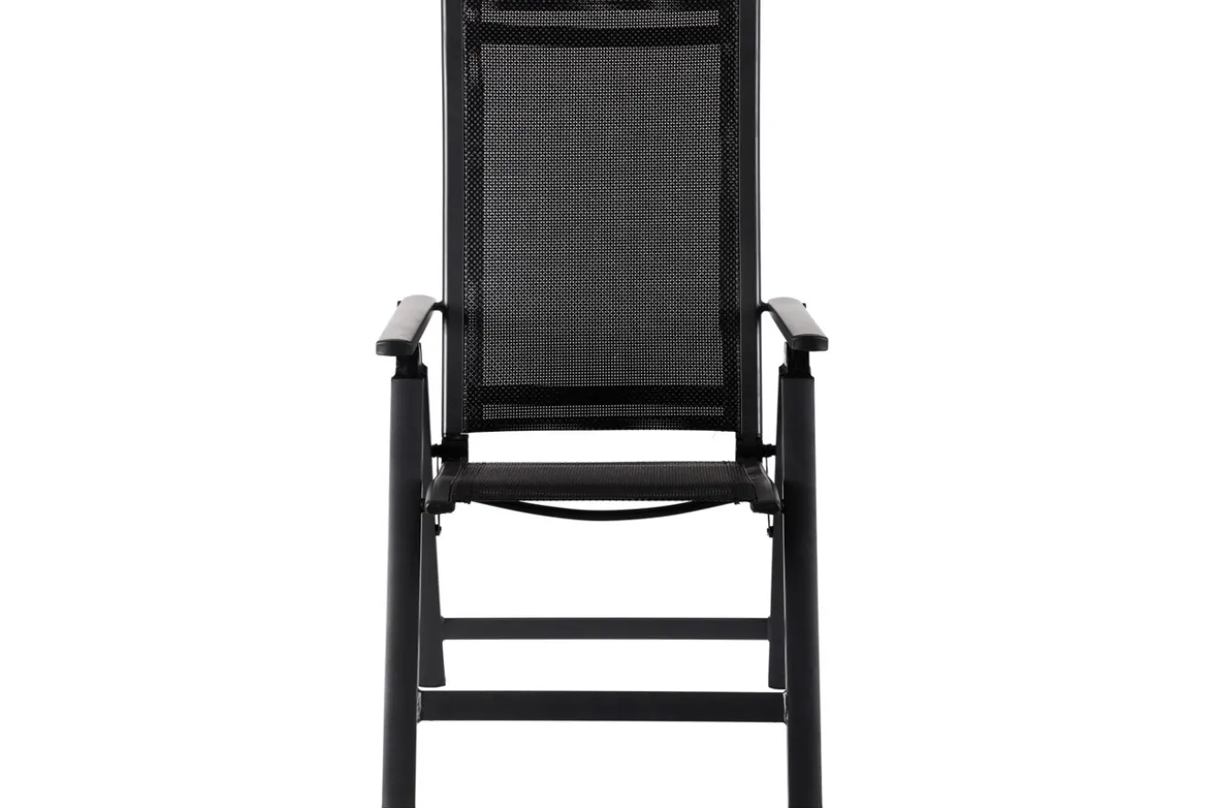 OUTFLEXX Garten-Essgruppe, OUTFLEXX® anthrazit matt, Alu / Teak / Textil, Ausziehtisch 150/210 x 90 cm, 6 Stapelsessel, 2 Klappstühle