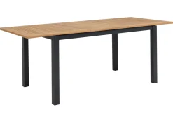 OUTFLEXX Garten-Essgruppe, OUTFLEXX® anthrazit matt, Alu / Teak / Textil, Tisch 150/210x90cm, 6 Klappstühle