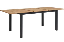 OUTFLEXX Garten-Essgruppe, OUTFLEXX® anthrazit matt, Alu / Teak / Textil, Tisch 150/210x90cm, 6 Klappstühle