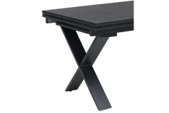 OUTFLEXX Garten-Essgruppe, OUTFLEXX® anthrazit matt, Alu / Spraystone / Textil, Tisch 180/280 x 100 cm, 6 Stapelsessel, 2 Klappstühle