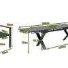 OUTFLEXX Garten-Essgruppe, OUTFLEXX® anthrazit matt, Alu / Spraystone / Teak, Tisch 180/280x100cm, 6 Stapelsessel