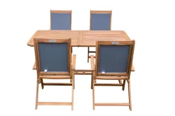 OUTFLEXX Garten-Essgruppe, 4 Personen, ausziehbar, 180-240cm, Akazie/Textilene, FSC®-zertifiziert