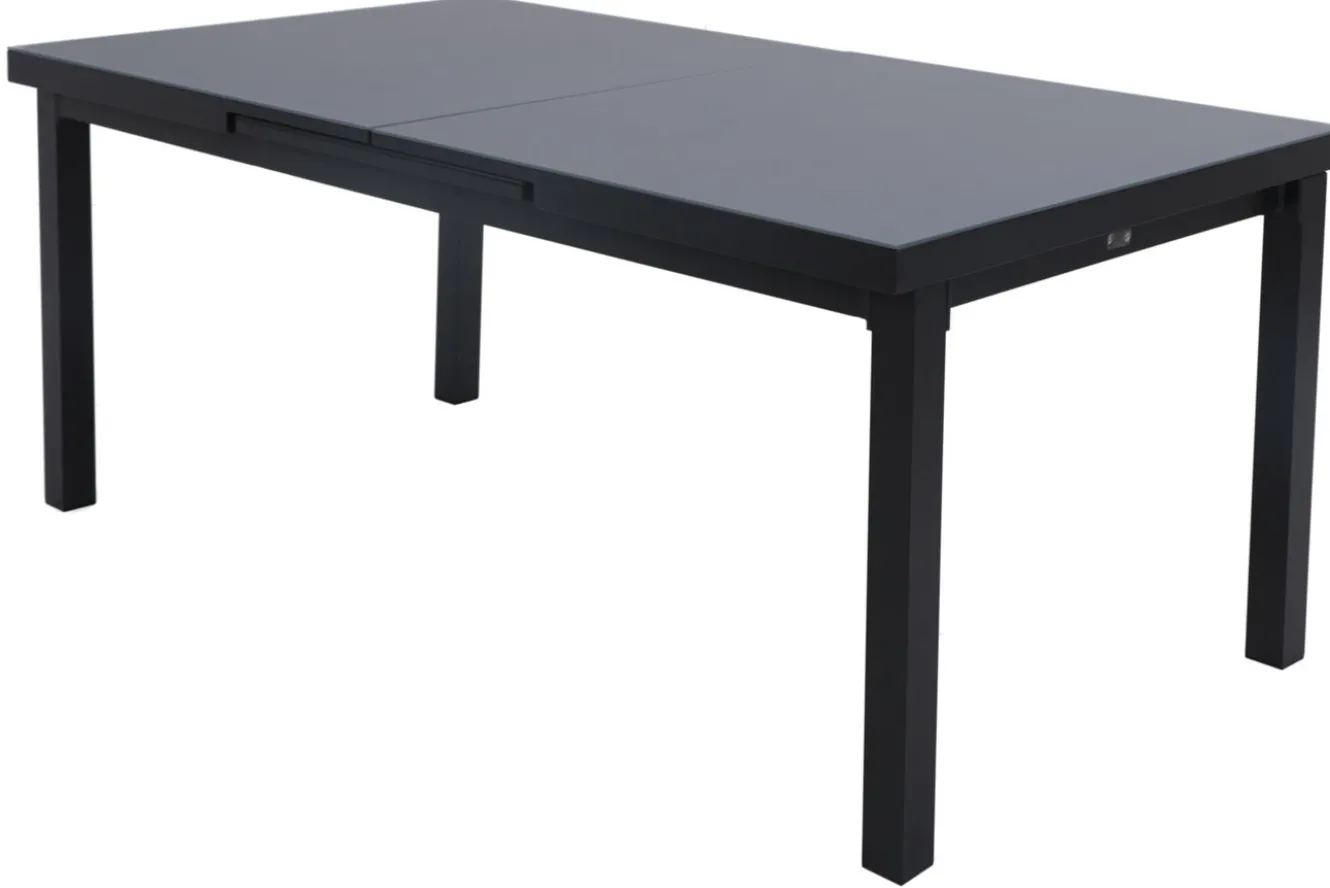 OUTFLEXX Garten-Essgruppe, 6 Personen, ausziehbarer Tisch 180–240 cm, Aluminium/Textilene
