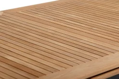 OUTFLEXX Garten-Essgruppe, 8 Personen, ausziehbarer Tisch 180–240 cm, Aluminium/Teakholz FSC®-zertifiziert