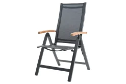 OUTFLEXX Garten-Essgruppe, 8 Personen, ausziehbarer Tisch 180–240 cm, Aluminium/Teakholz FSC®-zertifiziert