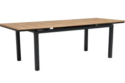 OUTFLEXX Garten-Essgruppe, 8 Personen, ausziehbarer Tisch 180–240 cm, Aluminium/Teakholz FSC®-zertifiziert