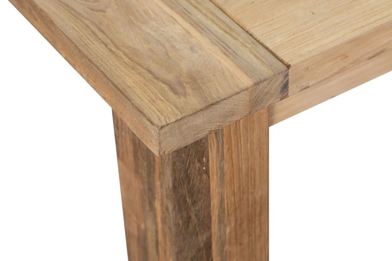 OUTFLEXX Garten-Essgruppe, Polyrattan/recyceltes Teak, Tisch 160 x 90 cm, 4 Hochlehner- Diningsessel, inkl. Polster, FSC®-zertifiziertes Produkt