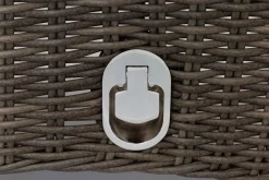 OUTFLEXX Garten-Essgruppe, Polyrattan/Teakholz, Tisch 200 x 100 cm, 6 Hochlehner- Diningsessel, inkl. Polster