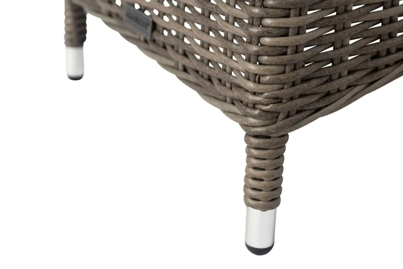 OUTFLEXX Garten-Essgruppe, Polyrattan/Teakholz, Tisch 200 x 100 cm, 6 Hochlehner- Diningsessel, inkl. Polster