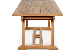 OUTFLEXX Garten-Essgruppe, Teakholz, Ausziehtisch 195/295 x 90 cm, 8 Armlehnensessel, inkl. Polster