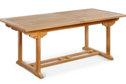 OUTFLEXX Garten-Essgruppe, Teakholz, Ausziehtisch 195/295 x 90 cm, 8 Armlehnensessel, inkl. Polster