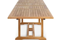 OUTFLEXX Garten-Essgruppe, Teakholz, Ausziehtisch 195/295 x 90 cm, 8 Armlehnensessel, inkl. Polster