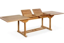 OUTFLEXX Garten-Essgruppe, Teakholz, Ausziehtisch 195/295 x 90 cm, 8 Armlehnensessel, inkl. Polster