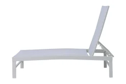 OUTFLEXX Gartenliegen-Set, creme/weiß, Aluminium, 190 x 60 cm, horizontal verstellbar, pulverbeschichtet