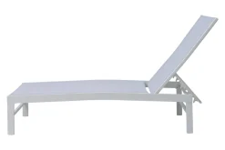 OUTFLEXX Gartenliegen-Set, creme/weiß, Aluminium, 190 x 60 cm, horizontal verstellbar, pulverbeschichtet