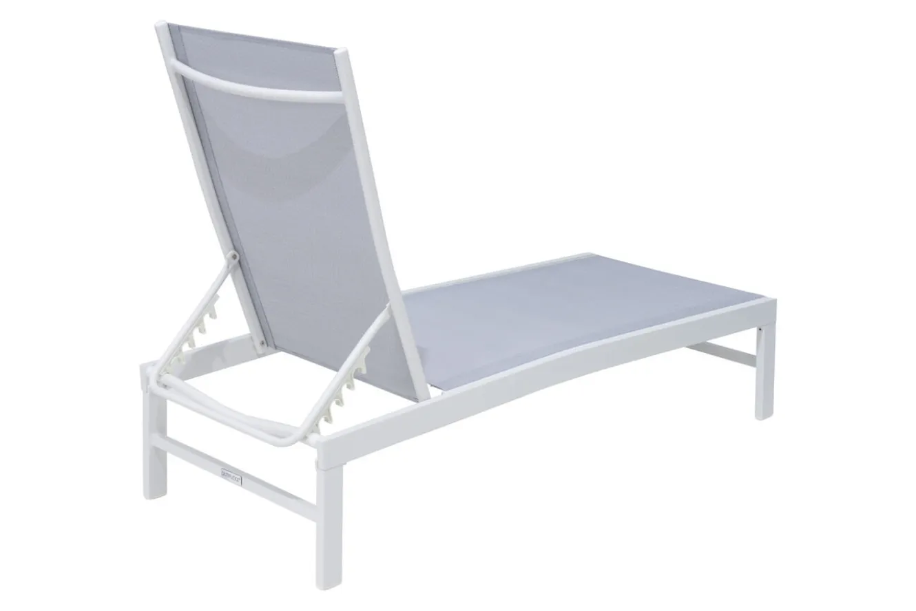 OUTFLEXX Gartenliegen-Set, creme/weiß, Aluminium, 190 x 60 cm, horizontal verstellbar, pulverbeschichtet