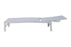 OUTFLEXX Gartenliegen-Set, creme/weiß, Aluminium, 190 x 60 cm, horizontal verstellbar, pulverbeschichtet
